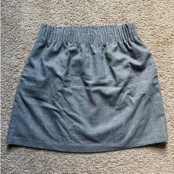 J. Crew Wool High Waisted Elastic Waist Sidewalk Mini Skirt Gray Women's Size 8 - Picture 2 of 9
